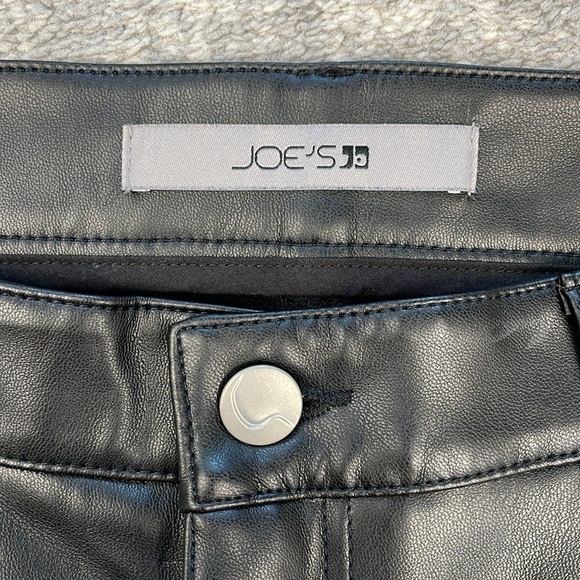 New Joes Jeans Vegan Faux Leather Flared Pants Crop Bootcut Mid Rise Sz 29 - Picture 6 of 11